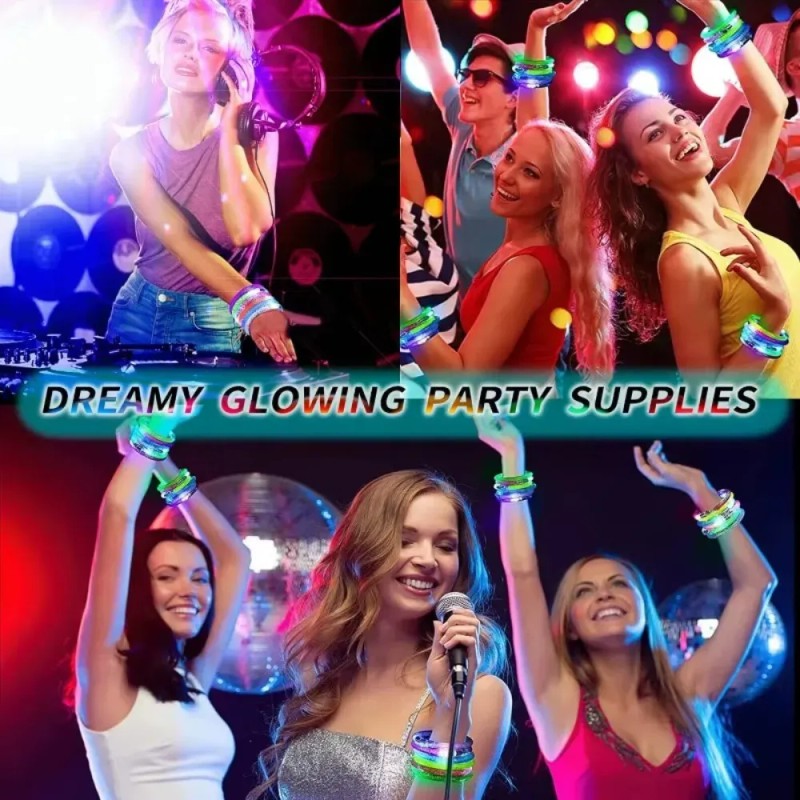 Pulseras Led Fluorescentes Para Fiesta Pack De 10 Piezas Random