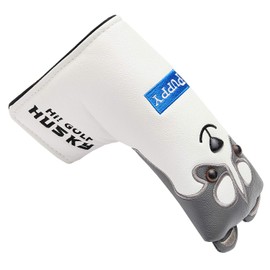 Husky Golf Club Driver Fairway Wood Hybrid Blade Mallet Putter Head Cover Funny Synthetic Leather Cartoon Animals Headcovers Protector (Blade Putter Headcover)