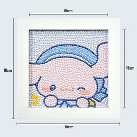 TTDCQQID Children's Diamond Painting, 5D DIY Diamond Painting Set, Diamond Painting Accessories with Wooden Frame, Diamond Tray, Cartoon Diamond Painting Pictures, Arts Craft for Home, Wall Decor, 15