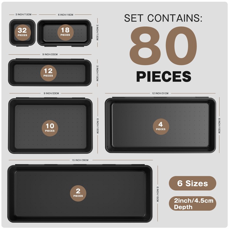 【Upgraded to 6 Size】A-LUGEI Tool Box Organizer,【Fits 100+ Tools】 Black