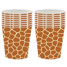 16Pcs Giraffe Print Party Cups Kids Jungle Animal Birthday Party Supplies,Giraffe Print Favor Cups Disposable Beverage Drinking Cups for Kids Birthday Baby Shower Zoo Jungle Safari Themed Party Decor