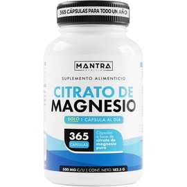 Citrato de Magnesio Mantra Nutrition – 365 Cápsulas de 500mg | Rápida Absorción | 1 Cápsula al Día | Suministro para Todo el Año | Calidad Premium
