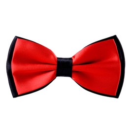 Alizeal Mens Adjustable Black Bottoms Two Color Wedding Party Pre Tied Bow Ties, Red