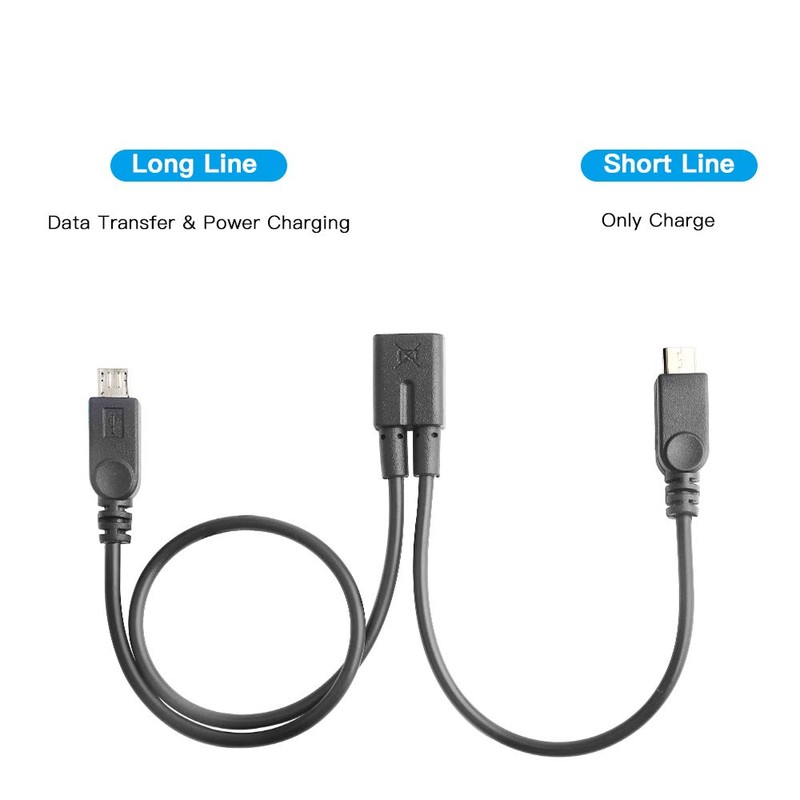 ELECTOP Micro USB Female to 2 Micro USB Male Splitter