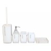 Ebros Gift Stain White Austrian Crystals 6 Piece Chic Bathroom