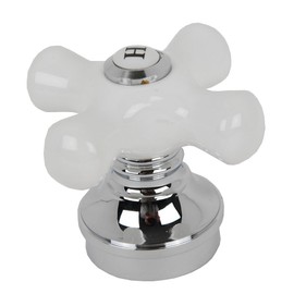 Porcelain Handle 3-pcs Set, Chrome Finish, Fits Delta or Peerless 3-handle Shower Valve - By PlumbUSA 32337 X 3