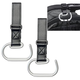 Doyime Baby Stroller Hook (Set of 2) Pram Hook, Buggy Hook, Multifunctional Hook, Stroller Accessories, Velcro Type, Luggage Hanging, Anti-Slip, Abrasion Resistant, Easy to Use, Suitable for Bicycles,