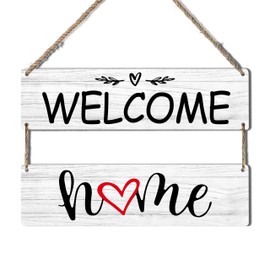 Welcome Home Wooden Plaque, 11.8x3.2 Inches, Rustic Home Decorations, Perfect for Entryway, Living Room, or Housewarming Gifts. (033)