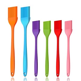 6 PCS CUALORK Silicone Basting Brush, Upgrade Pastry Brush,Heat Resistant Silicone Brushes, Premium Cooking Brush for Sauce Marinade Meat Glazing, Oil