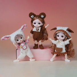 6 inches Fashion Little Dolls Toy, Kids Toy 1/8 BJD Boxed Dolls DIY Toy Spherical Joint Doll Beautiful Animated Girl Cute Princess Doll Children's Birthday Gift Princess Toy Dolls for Dollhouse