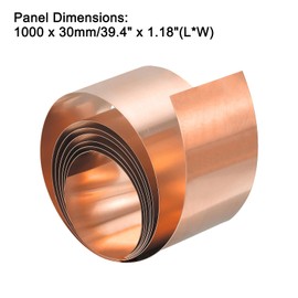QUARKZMAN Copper Sheet Copper Foil Copper Plate Copper Matte Copper Sheet Metal Foil Polished Copper Sheet Roll Metal Foil Plate 1000 mm x 30 mm x 0.5 mm
