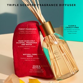 Glasshouse Fragrances I'll Take Manhattan Reed Diffuser, Home Fragrance & Perfume Scented Room Decor, Natural & Oil Free, Orchids & Blood Orange, 8.5 Oz (250mL)