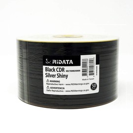 200 Pack Ridata Black CD-R 48X 700MB 80M Shiny Silver Thermal Surface Black Bottom Blank Media Recordable Disc