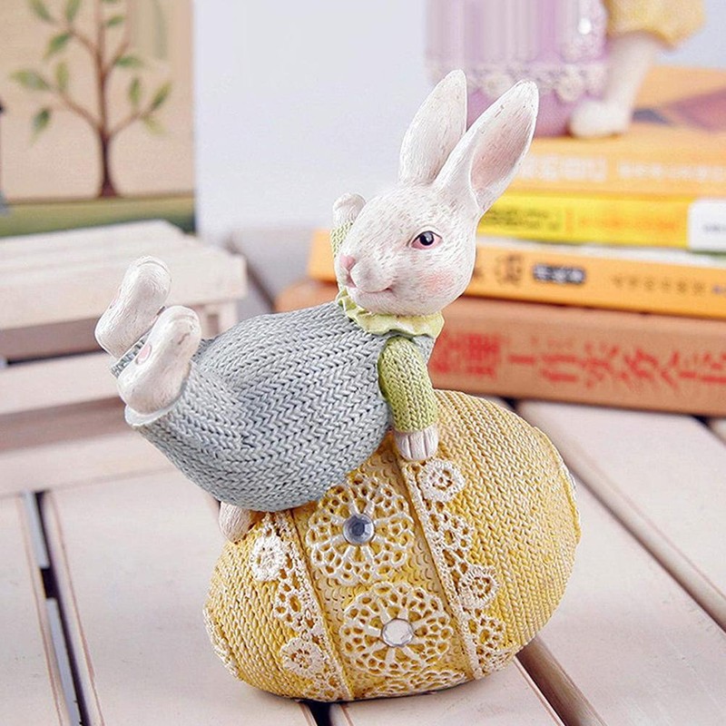 Easter Bunny Egg Resin Craft Ornaments Bunny Resin Figurines Durable