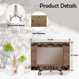 yutogan Couple Picture Frame - Alaska Souvenirs, Alaska Gifts, Engagement Frame Wedding Photo Frame, Gifts For Newly Engaged Couple, Table Decor Wooden Picture Frame, 4x6 Frame-TJ04