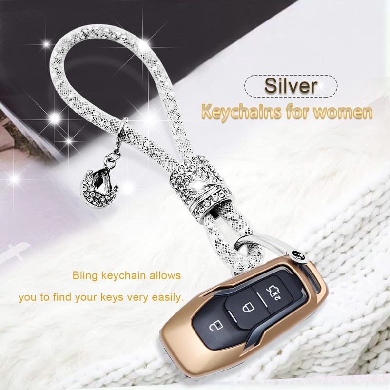 Crystal Car Keychain for Women, Fashion Keychain Accessories With Bling