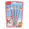 5 Pack Christmas Pencils with Novelty Character Eraser Tops
