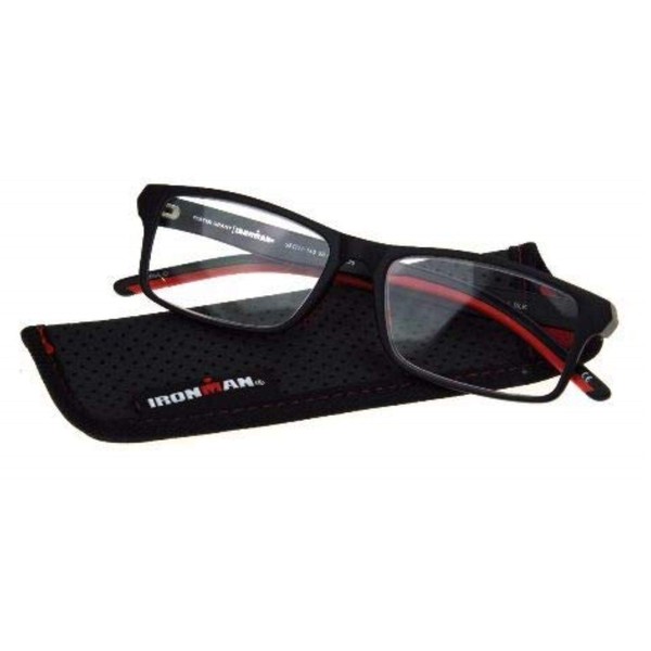 Foster Grant Ironman IronFlex Reading Glasses, Black/Red (+1.75)