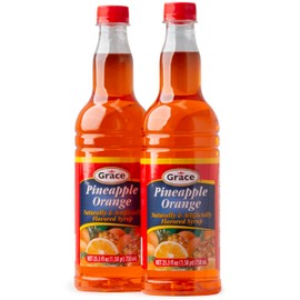Grace Orange Pineapple Flavor Syrup 25.5oz - 2 Pack - Authentic Jamaican Fruit Flavored Syrups for Drinks & Cocktail Syrup