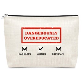 Sazuwu PhD Graduation Gifts Makeup Bag Doctor of Philosophy Gifts for PHD Bachelor's Degree Future PhD Doctoral Degree Gift for High Middle College PHD Cosmetic Bag