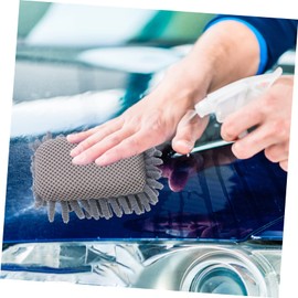 Operitacx 4pcs Microfiber Washing Mitt Car Wash Sponge Dry Erase Eraser Whiteboard Eraser Chenille Wash Mitt Washable Grey