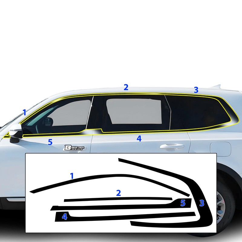 BOGAR TECH DESIGNS Side Window Chrome Delete Overlay Replacement Compatible