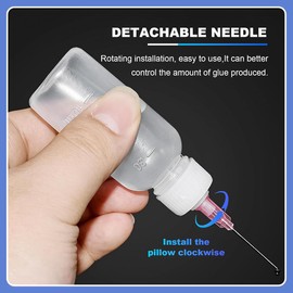 KEWUF Nadelflaschen, 5 Stück 30ml Dosierflasche, Nadelspitze Applikator Flasche mit 8 Dispensing feine Nadeln und 15 Kappen 1 Trichter für DIY Handwerk Nachfüllen Leim, Acrylfarbe, Öl