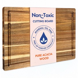 Ziruma Ziruma Acacia Wood Cutting Board for Kitchen. FSC-Certified, Conditioned with Food Safe Beeswax, Flaxseed Oil & Lemon Oil. 16" x 11"