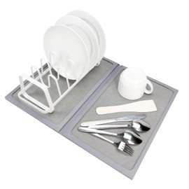 Large Stone Dish Drying Mat 17" x 28" - Dish Drying Mat for Kitchen Counter - Heavy-Duty, Foldable, Space-Saving & Eco-Friendly - Diatomaceous Earth by IDL Packaging