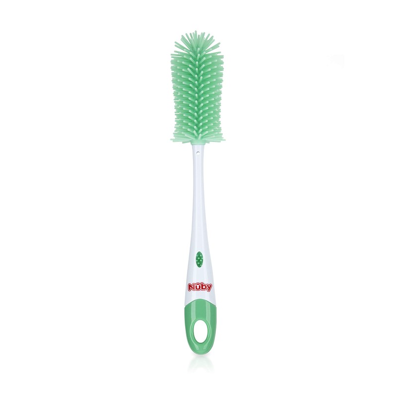 Nuby Escobillón De Silicón Con Dos Puntas Para Limpieza De