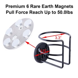 Magnetic Cup Holder with 2 Screws Mount, Full Covered Bus Tractor Cup Holder, Magnet Drink Holder for Bottle, Black Pack of 1