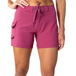Maui Rippers Pantalones cortos de natación elásticos en 4 direcciones para mujer de 5 pulgadas, Desert Rose, 14
