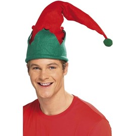 Smiffys Elf Hat, Red , Christmas Fancy Dress Accessory, Elf Dress Up Hats