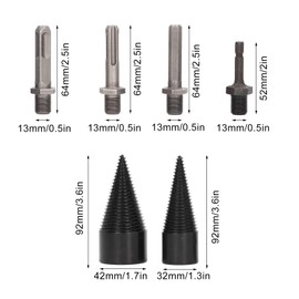 YWBL-WH Wood Cone Drill Bits Splitter Drill Bit Kit 32mm 42mm Heavy Duty Splitting Cone Drill Bits