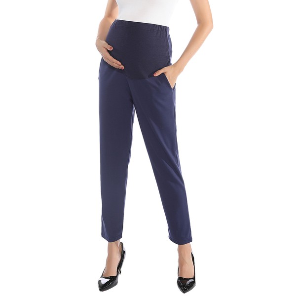 Alina Mae Maternity Pants Work Over The Belly with Pockets,