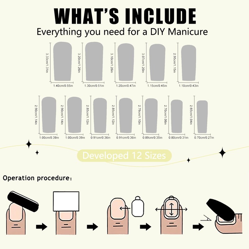 OFDNE Leopard French Tip Fake Nails - 24 Pcs Glossy