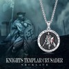 MOPOPOK Knights Templar Necklace for Man S925 Sterling Silver Knights