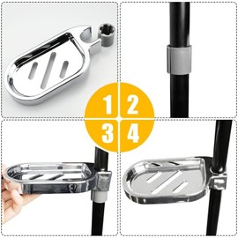 Shower Rail Soap Holder, Clip-on Bathroom Soap Holder, ABS Shower Soap Dish, Shower Soap Tray Clip On, Adjustable Bathroom Gadget FOR 22MM Tube/Pipe/Rod/Pole
