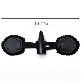 4 Pairs Leather Horn Toggle Closure Buttons Coat Jacket Duffle Shawl Clothes Sewing DIY Apparel Crafts - Black，Toggle Buttons