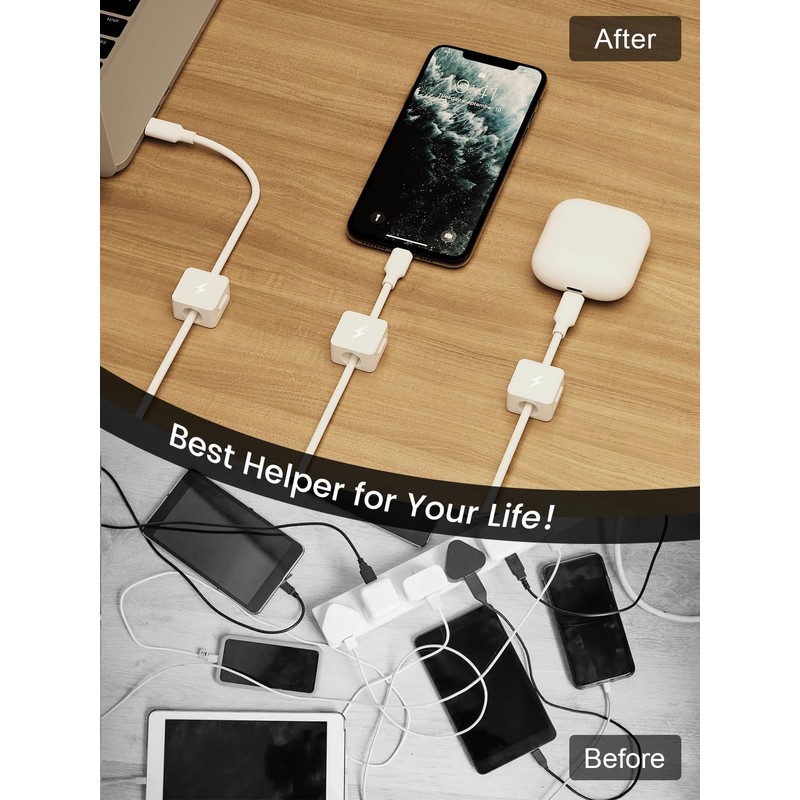8 Pack Magnetic Cable Clips, Phone Cord Holder for Nightstand,
