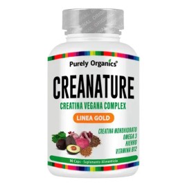 Creatina Vegana Creanature Purely Organics 90 Cápsulas Sin Sabor                                                                                      