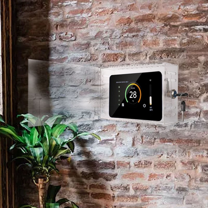 Universal Thermostat Lock Box with Key, Clear Box Guard Large