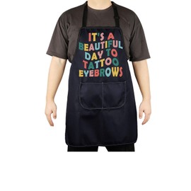 CENWA Eyebrow Artist Apron With Pockets Eyebrow Technician Gift Adjustable Cooking Apron For Eyebrows Lashes Girls (Tattoo Eyebrows apron)