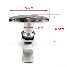 T Handle Lock, Rustproof T Shape Handle Lock with Keys Trailer Caravan Industrial Cabinet Garage Door Locks(Silver)