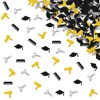 120pcs Congrats Cosmetology Confetti, Congrats Barber Table Confetti, Black&Silver Glitter