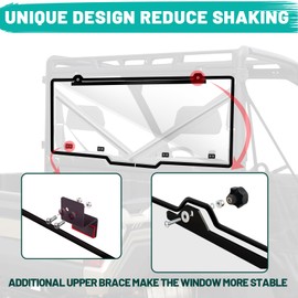 Ranger 1000 Rear Windshield - StarknightMT Upgraded Ranger Rear Window Back Window Compatible With 2020-2023 Polaris Ranger 1000 2017-2023 Ranger XP 1000 / Crew 2013-2019 Ranger XP 900/ Crew