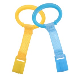 CORHAD 4Pcs Crib Pull Rings Stand Up Exercise Durable Bright Colors for Walking Support Easy to Use Suitable for Cot Playpen Activities