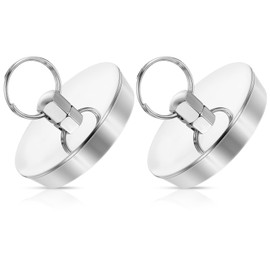 JIEYAO Pack of 2 Bath Plugs, 42-46 mm Universal Drain Plug, Bathtub Plug, Sink Plug, Rubber Plug for Sink, Drain Plug, Sink Plug with Hooks for Kitchen, Bathroom (2)