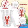 50Pcs 12 Oz Crawfish Plastic Cups with Lids & Straws