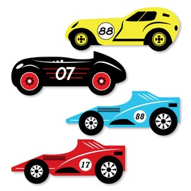 Let’s Go Racing - Racecar - DIY Shaped Race Car Birthday Party or Baby Shower Cut-Outs - 24 Count